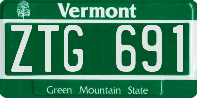 VT license plate ZTG691