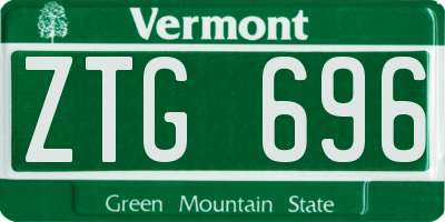 VT license plate ZTG696