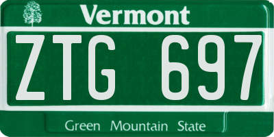 VT license plate ZTG697