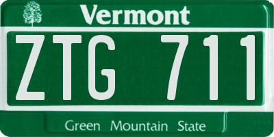 VT license plate ZTG711