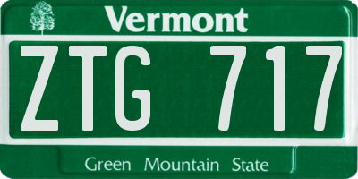 VT license plate ZTG717