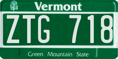 VT license plate ZTG718