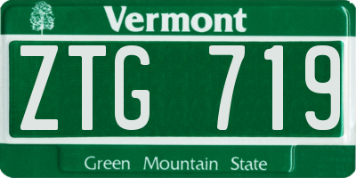 VT license plate ZTG719