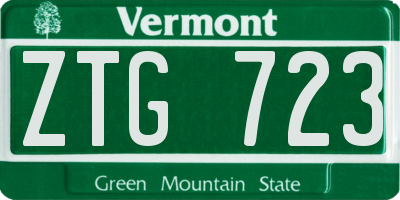 VT license plate ZTG723