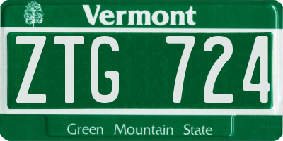 VT license plate ZTG724