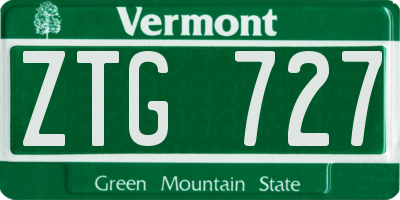 VT license plate ZTG727