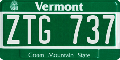 VT license plate ZTG737