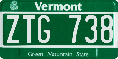 VT license plate ZTG738