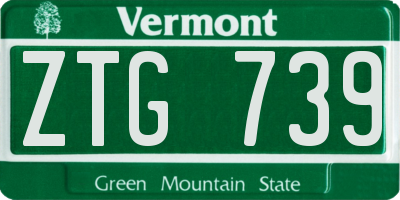 VT license plate ZTG739