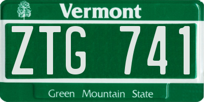 VT license plate ZTG741