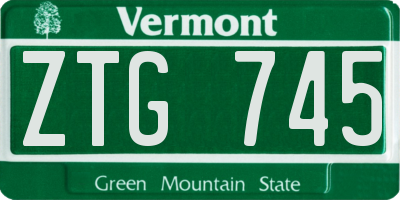 VT license plate ZTG745