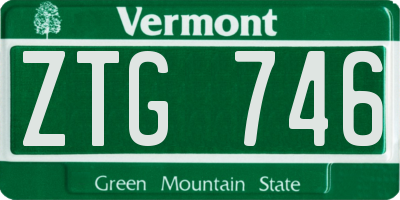 VT license plate ZTG746