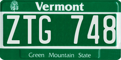 VT license plate ZTG748