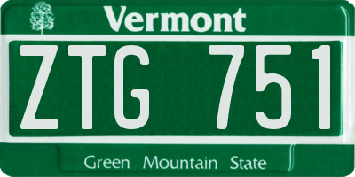 VT license plate ZTG751