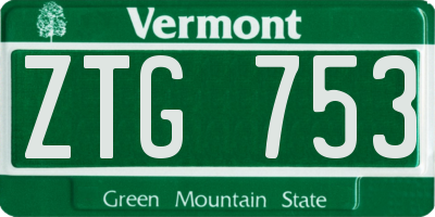 VT license plate ZTG753