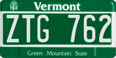VT license plate ZTG762