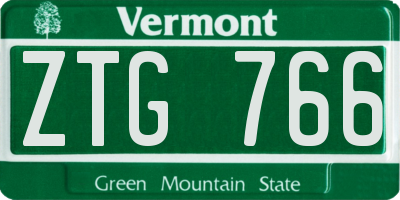 VT license plate ZTG766