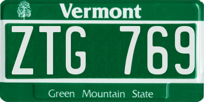 VT license plate ZTG769