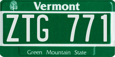 VT license plate ZTG771