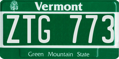 VT license plate ZTG773