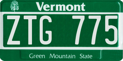 VT license plate ZTG775