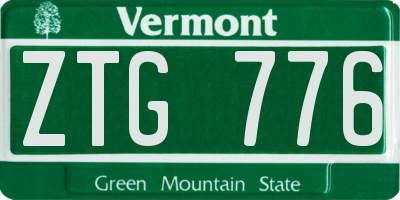 VT license plate ZTG776