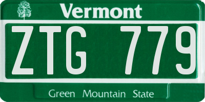 VT license plate ZTG779