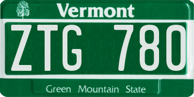 VT license plate ZTG780