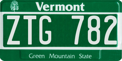 VT license plate ZTG782