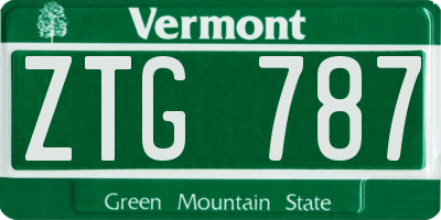 VT license plate ZTG787