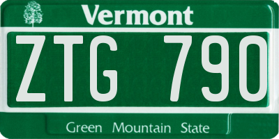 VT license plate ZTG790
