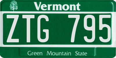 VT license plate ZTG795