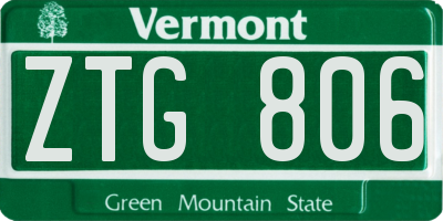 VT license plate ZTG806
