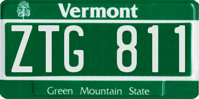 VT license plate ZTG811