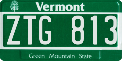 VT license plate ZTG813
