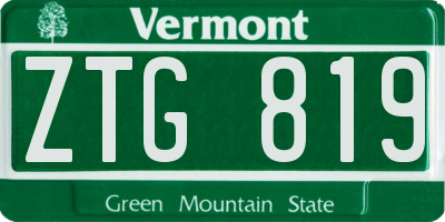 VT license plate ZTG819