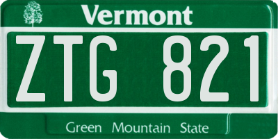 VT license plate ZTG821