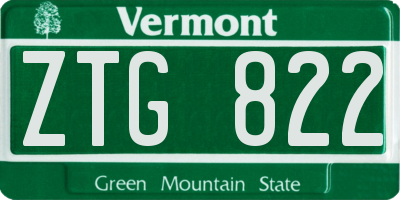VT license plate ZTG822