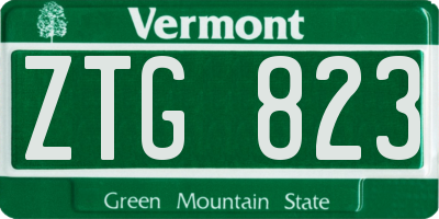 VT license plate ZTG823