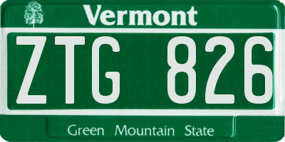 VT license plate ZTG826