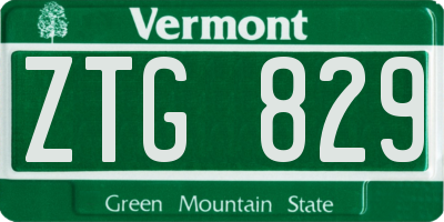 VT license plate ZTG829