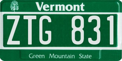 VT license plate ZTG831