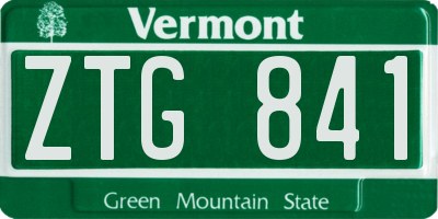 VT license plate ZTG841