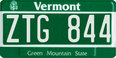 VT license plate ZTG844