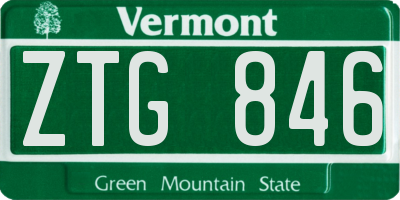 VT license plate ZTG846