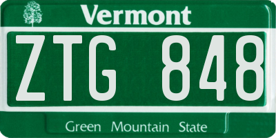 VT license plate ZTG848