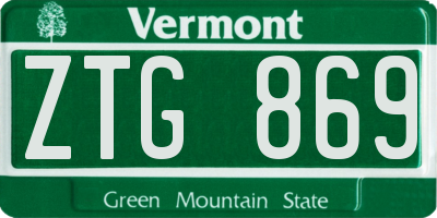 VT license plate ZTG869
