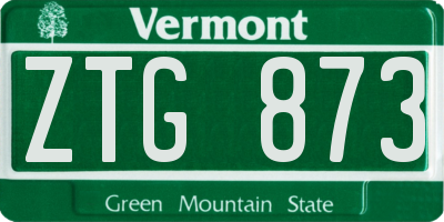VT license plate ZTG873