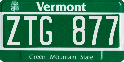 VT license plate ZTG877