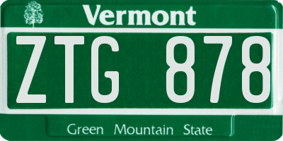 VT license plate ZTG878